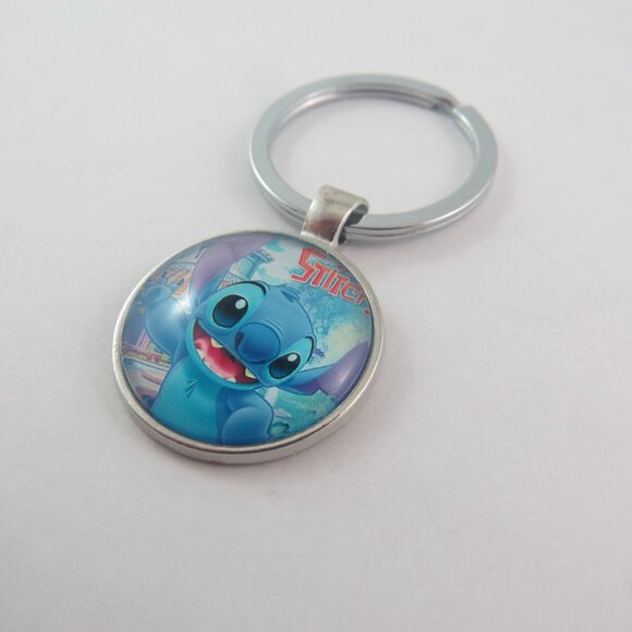 Blue Alien Keychain Cartoon Keychain Cute Character Key Ring Gift for Kids - Picture 2 of 4